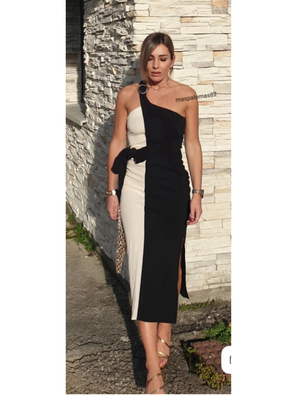 Zara Knotted Combination Midi Dress Size S - Picture 7 of 13